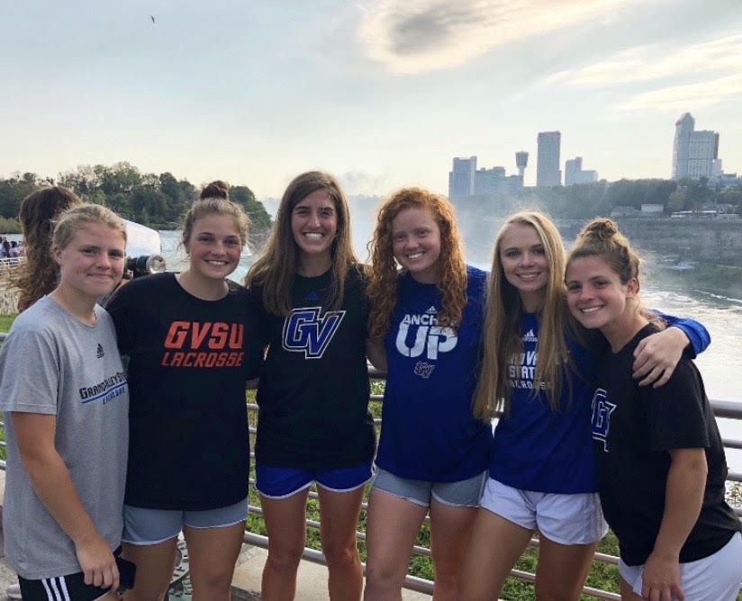 Leigha Johnson with teammates at Niagara Falls